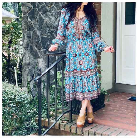 FABULOUS BOHO GYPSY CHIC FLORAL DRESS - Picture 5 of 16